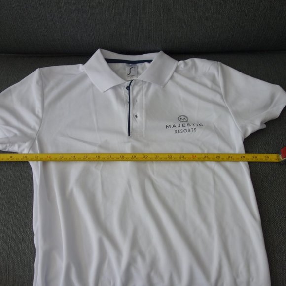 Majestic Resorts Performer Men 01180 SOL'S White Polo Size M - Picture 7 of 8
